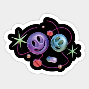 Smile, pills and stars Sticker